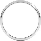 10K White 2.5 mm Lightweight Half Round Band Size 19.5