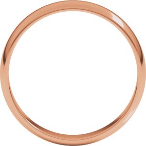 14K Rose 4 mm Lightweight Half Round Band Size 6