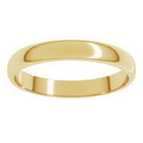 14K Yellow 3 mm Lightweight Half Round Band Size 2