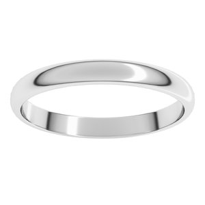 Platinum 2.5 mm Lightweight Half Round Band Size 13
