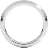 10K White 3 mm Comfort-Fit Half Round Band Size 19