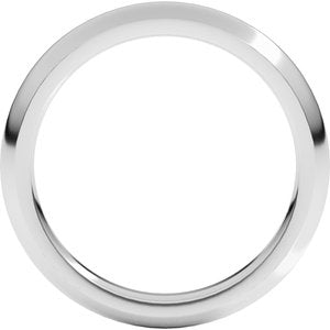 10K White 3 mm Comfort-Fit Half Round Band Size 19