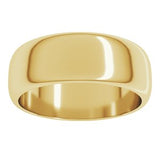 22K Yellow 7 mm Half Round Band Size 9