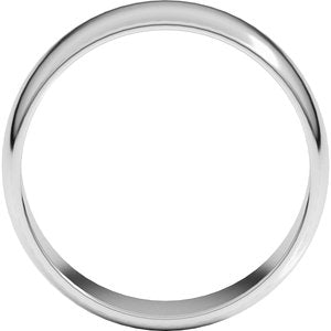 14K White 7 mm Lightweight Half Round Band Size 2.5
