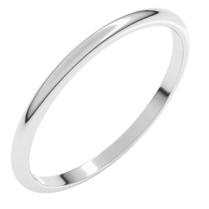 10K White 1.5 mm Lightweight Half Round Band Size 20