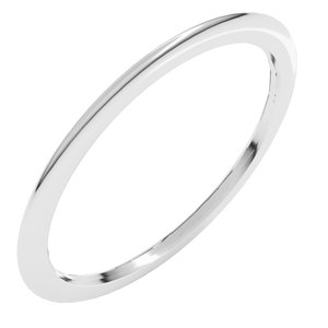 10K White 1 mm Comfort-Fit Half Round Band Size 19.5