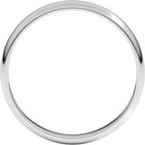 Platinum 3 mm Lightweight Half Round Band Size 14.5