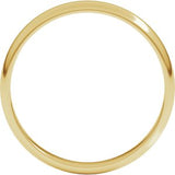 14K Yellow 3 mm Lightweight Half Round Band Size 2