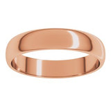 14K Rose 4 mm Lightweight Half Round Band Size 6