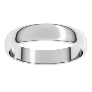 10K White 4 mm Lightweight Half Round Band Size 19.5