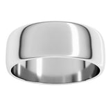14K White 7 mm Lightweight Half Round Band Size 2.5