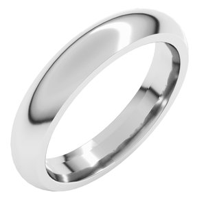 10K White 4 mm Comfort-Fit Half Round Band Size 12