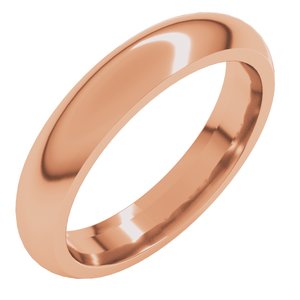 14K Rose 4 mm Comfort-Fit Half Round Band Size 12.5