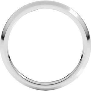 10K White 2.5 mm Comfort-Fit Half Round Band Size 17.5