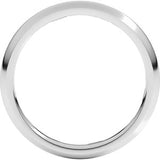 10K White 2.5 mm Comfort-Fit Half Round Band Size 19