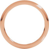 14K Rose 1.5 mm Comfort-Fit Half Round Band Size 7.5
