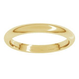 10K Yellow 2.5 mm Comfort-Fit Half Round Band Size 3.5