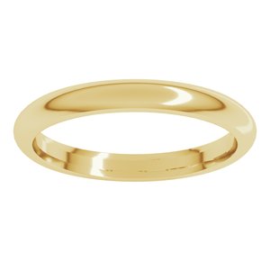 10K Yellow 2.5 mm Comfort-Fit Half Round Band Size 3.5