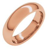 14K Rose 5 mm Comfort-Fit Half Round Band Size 14