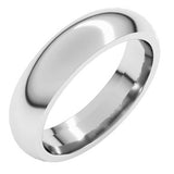10K White 5 mm Comfort-Fit Half Round Band Size 17.5