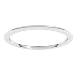 10K White 1 mm Comfort-Fit Half Round Band Size 18.5