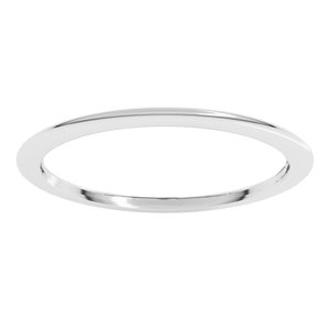 14K White 1 mm Comfort-Fit Half Round Band Size 4