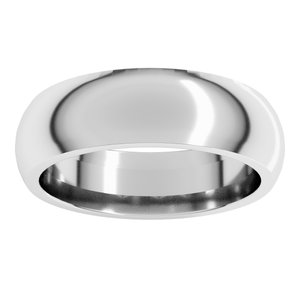 Continuum Sterling Silver 6 mm Comfort-Fit Half Round Band Size 16.5