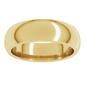 14K Yellow 6 mm Comfort-Fit Half Round Band Size 17