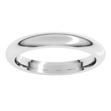 10K White 3 mm Comfort-Fit Half Round Band Size 19