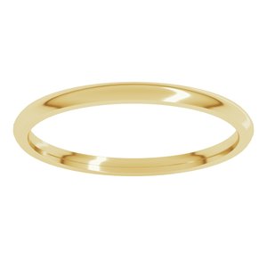 14K Yellow 1.5 mm Lightweight Comfort-Fit Half Round Band Size 4