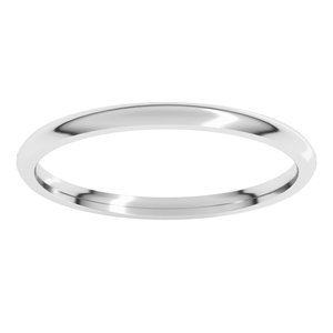 10K White 1.5 mm Lightweight Comfort-Fit Half Round Band Size 16.5