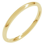 14K Yellow 1.5 mm Lightweight Comfort-Fit Half Round Band Size 4