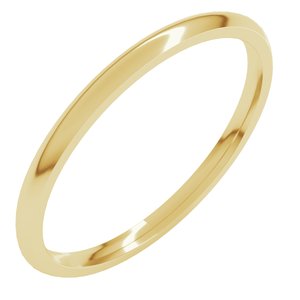 14K Yellow 1.5 mm Lightweight Comfort-Fit Half Round Band Size 4