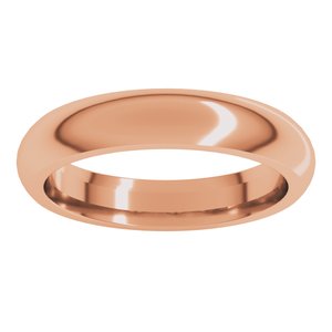 14K Rose 4 mm Comfort-Fit Half Round Band Size 12.5