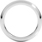 10K White 4 mm Comfort-Fit Half Round Band Size 18.5