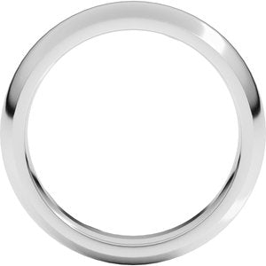 10K White 5 mm Comfort-Fit Half Round Band Size 17.5
