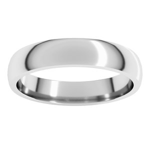 10K White 4 mm Lightweight Comfort-Fit Half Round Band Size 18