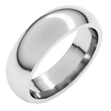 Platinum 6 mm Comfort-Fit Half Round Band Size 15.5