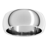 10K White 8 mm Comfort-Fit Half Round Band Size 20