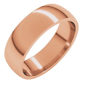 10K Rose 6 mm Lightweight Comfort-Fit Half Round Band Size 7
