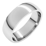Sterling Silver 6 mm Lightweight Comfort-Fit Half Round Band Size 15
