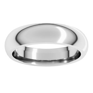 10K White 5 mm Comfort-Fit Half Round Band Size 20