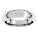10K White 5 mm Comfort-Fit Half Round Band Size 17.5