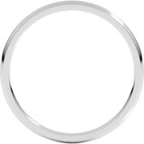 10K White 1.5 mm Lightweight Comfort-Fit Half Round Band Size 18