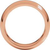 18K Rose 7 mm Comfort-Fit Half Round Band Size 9.5