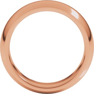 18K Rose 7 mm Comfort-Fit Half Round Band Size 9.5