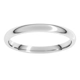 10K White 2 mm Lightweight Comfort-Fit Half Round Band Size 19.5