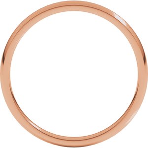 14K Rose 2 mm Lightweight Comfort-Fit Half Round Band Size 2