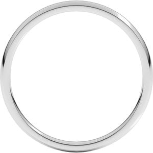 10K White 2 mm Lightweight Comfort-Fit Half Round Band Size 4.5