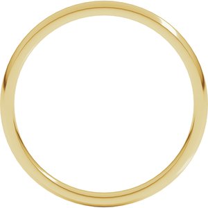 10K Yellow 2 mm Lightweight Comfort-Fit Half Round Band Size 14.5